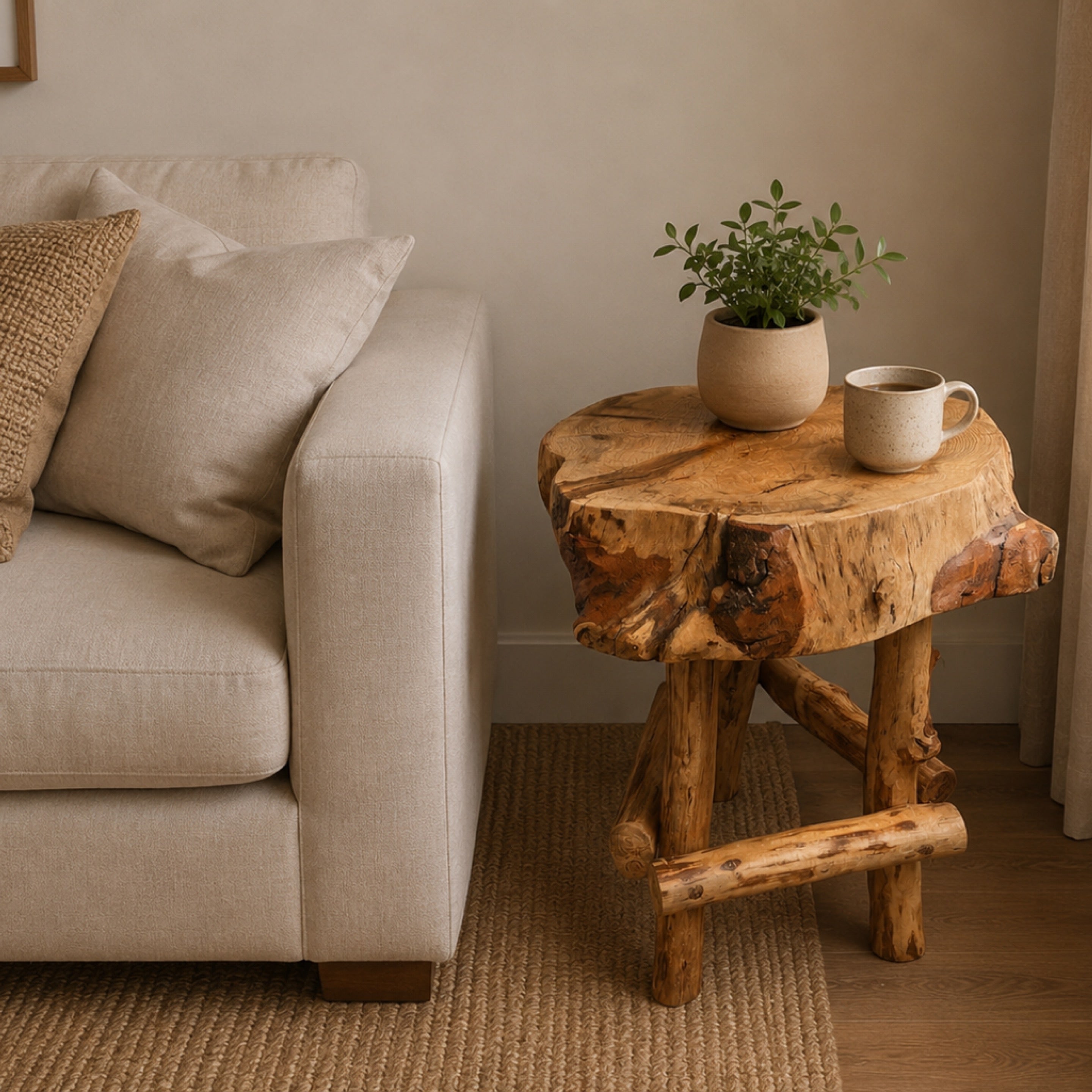 Rustic timber side table | BLACK MARKET NURSERY
